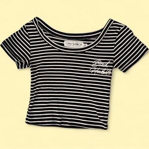 Striped Black and White Crop Top